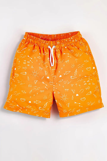 Boys Swim Short, Sea Life Pattern, Beach Swimwear for Boys, Colorful Boys Swim Trunk