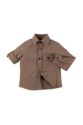 Kids' 100% Cotton Beige Shirt with Pocket