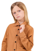 Kid Holding Brown Shirt Collar