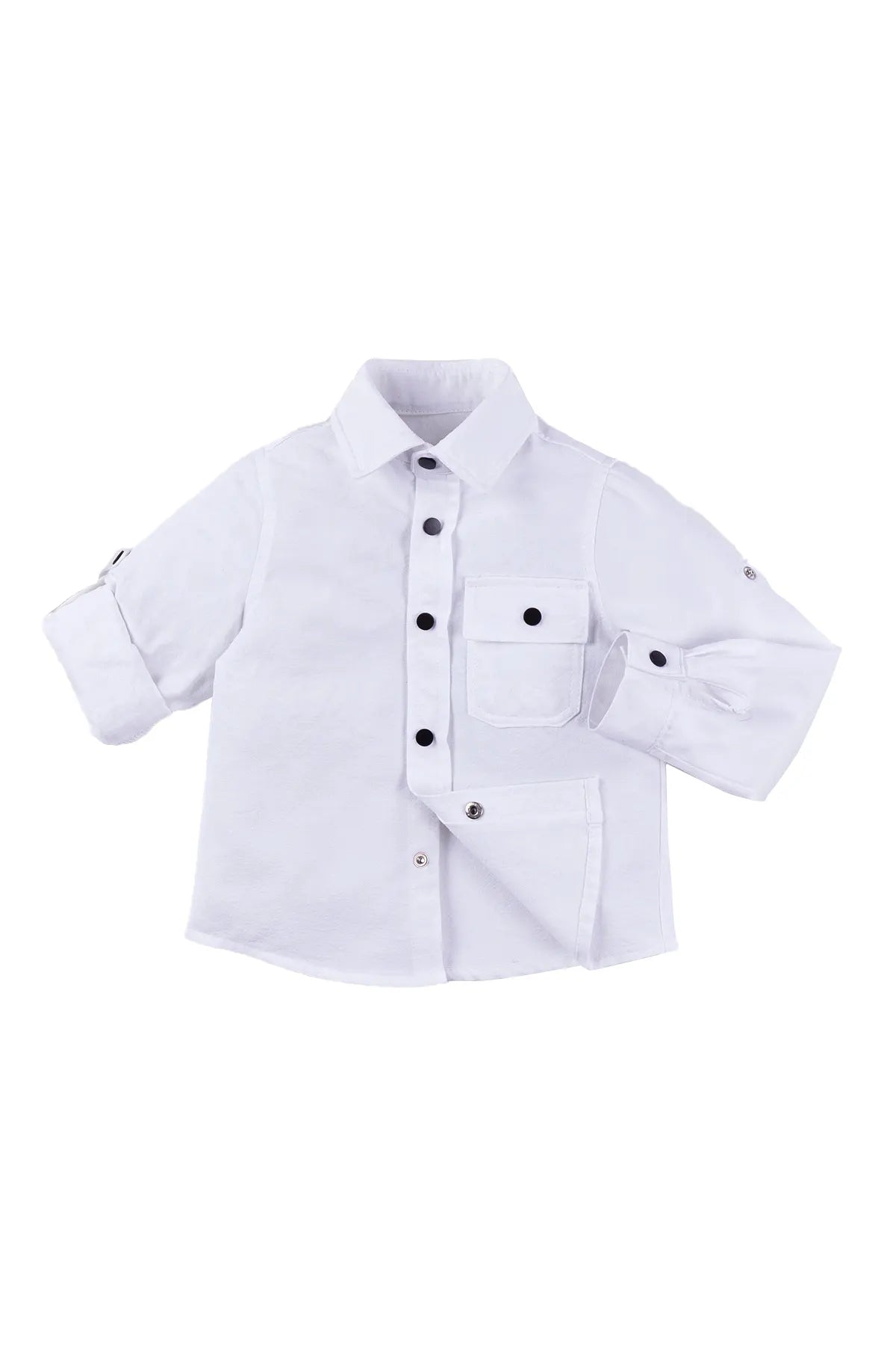 Kids' 100% Cotton White Shirt with Pocket