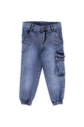 Kids' Cotton-Spandex Blue Jean Jogger with Patch Pocket