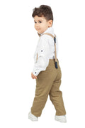 Beige Chic Set for Kids with Salopet