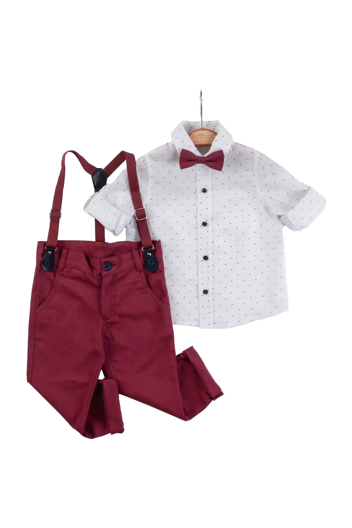 burgundary kid salopet set