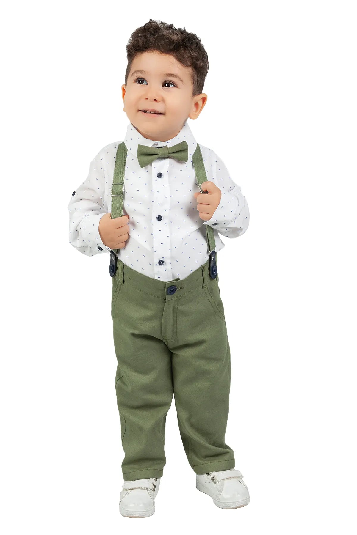 Green Shirt Salopet Set for Kids