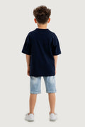 Boys Summer Outfit, Polo Club Printed with T-shirt & Denim Shorts