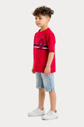 Boys Summer Outfit, Polo Club Printed with T-shirt & Denim Shorts