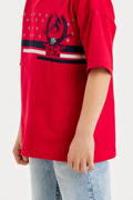 Boys Summer Outfit, Polo Club Printed with T-shirt & Denim Shorts