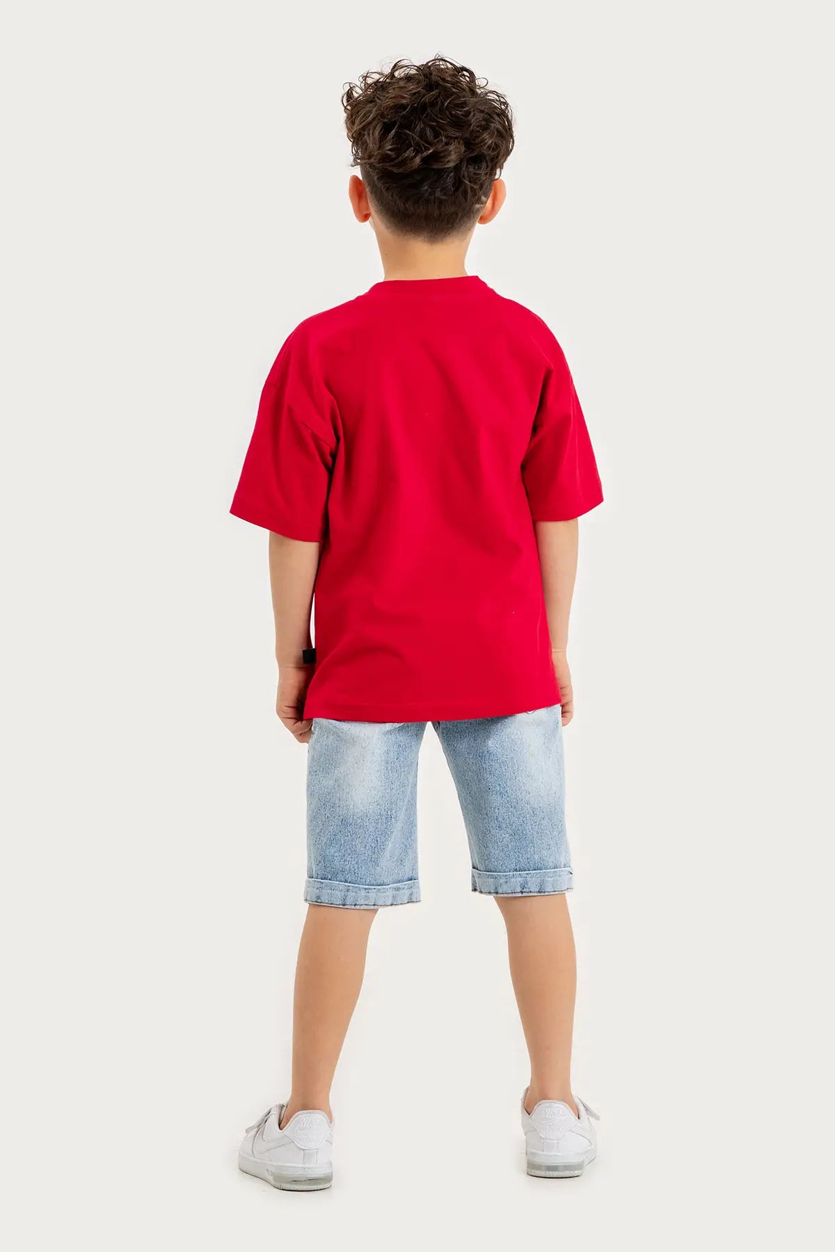 Boys Summer Outfit, Polo Club Printed with T-shirt & Denim Shorts