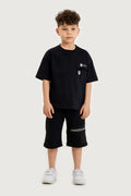 Boys Summer Outfit, Cotton T-shirt with Pocket & Shorts