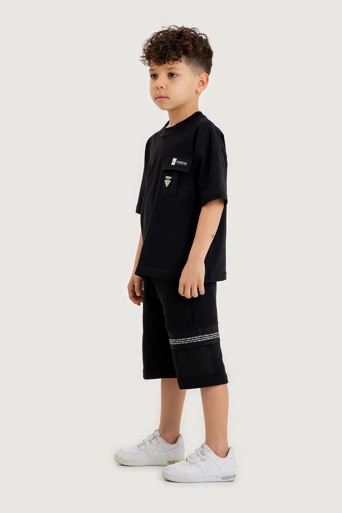 Boys Summer Outfit, Cotton T-shirt with Pocket & Shorts