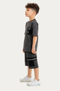 Boys Summer Outfit, Cotton T-shirt with Pocket & Shorts