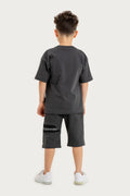 Boys Summer Outfit, Cotton T-shirt with Pocket & Shorts