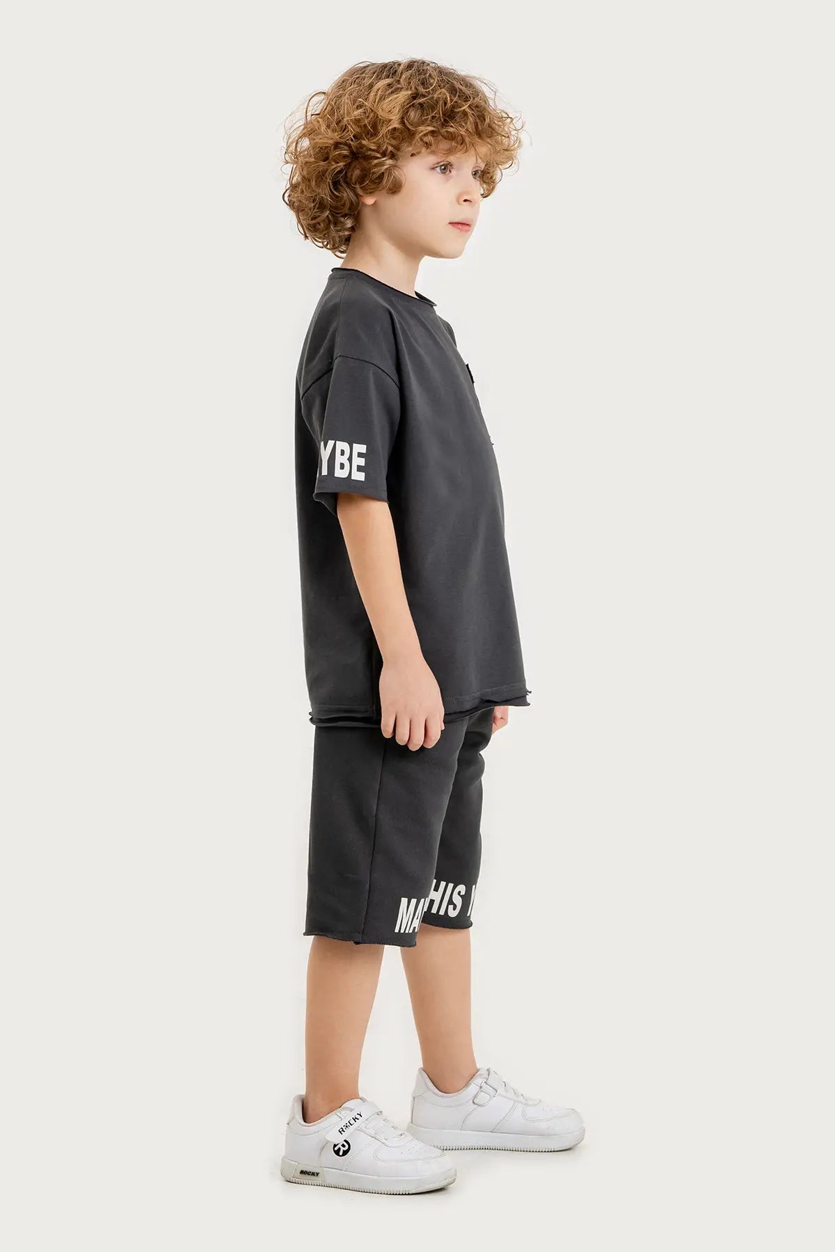 Boys Summer Outfit, "Change Time" Printed T-shirt & Shorts