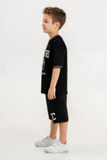 Boys Summer Outfit, New York NYC Printed T-shirt & Cotton Shorts