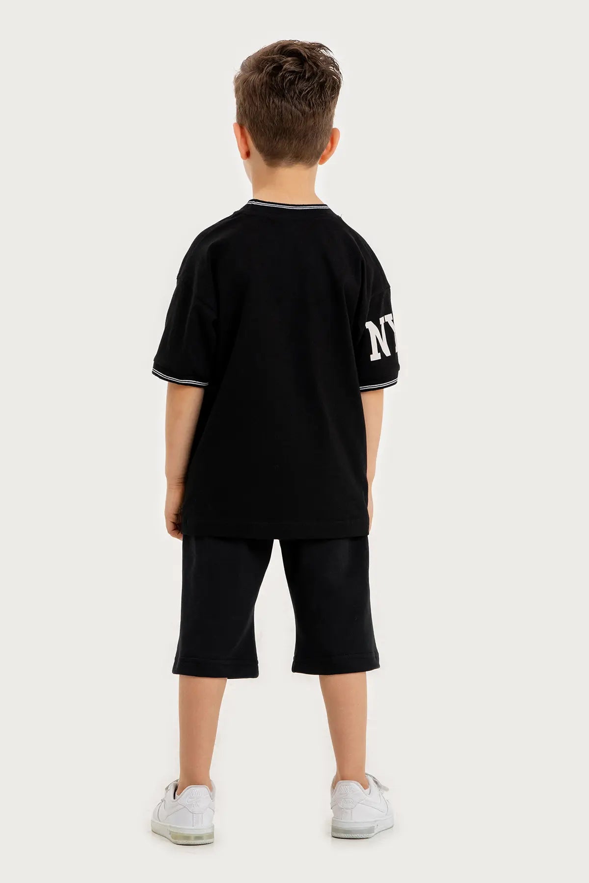 Boys Summer Outfit, New York NYC Printed T-shirt & Cotton Shorts