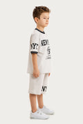 Boys Summer Outfit, New York NYC Printed T-shirt & Cotton Shorts