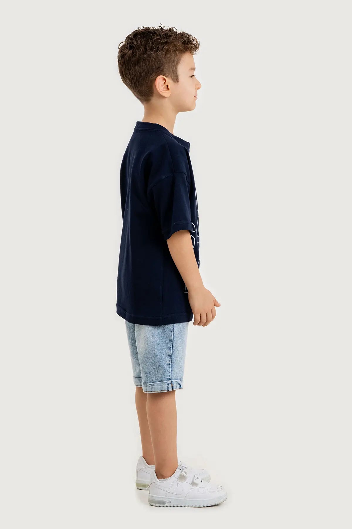 Boys Summer Outfit, "We Start Now" Printed T-shirt & Denim Shorts