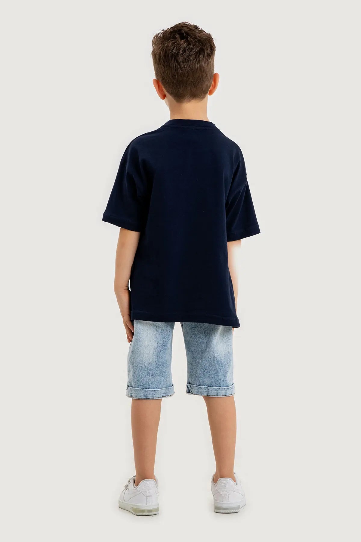 Boys Summer Outfit, "We Start Now" Printed T-shirt & Denim Shorts