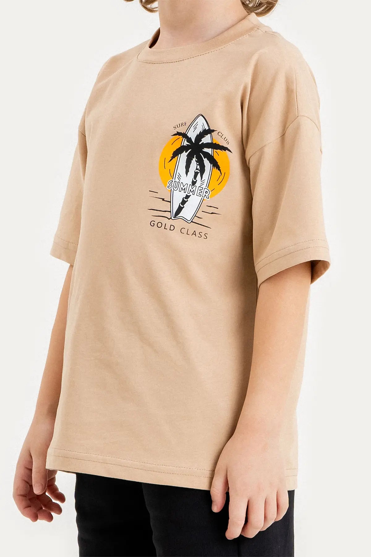 Boys Summer Outfit, "Surf Club" Printed T-shirt & Shorts