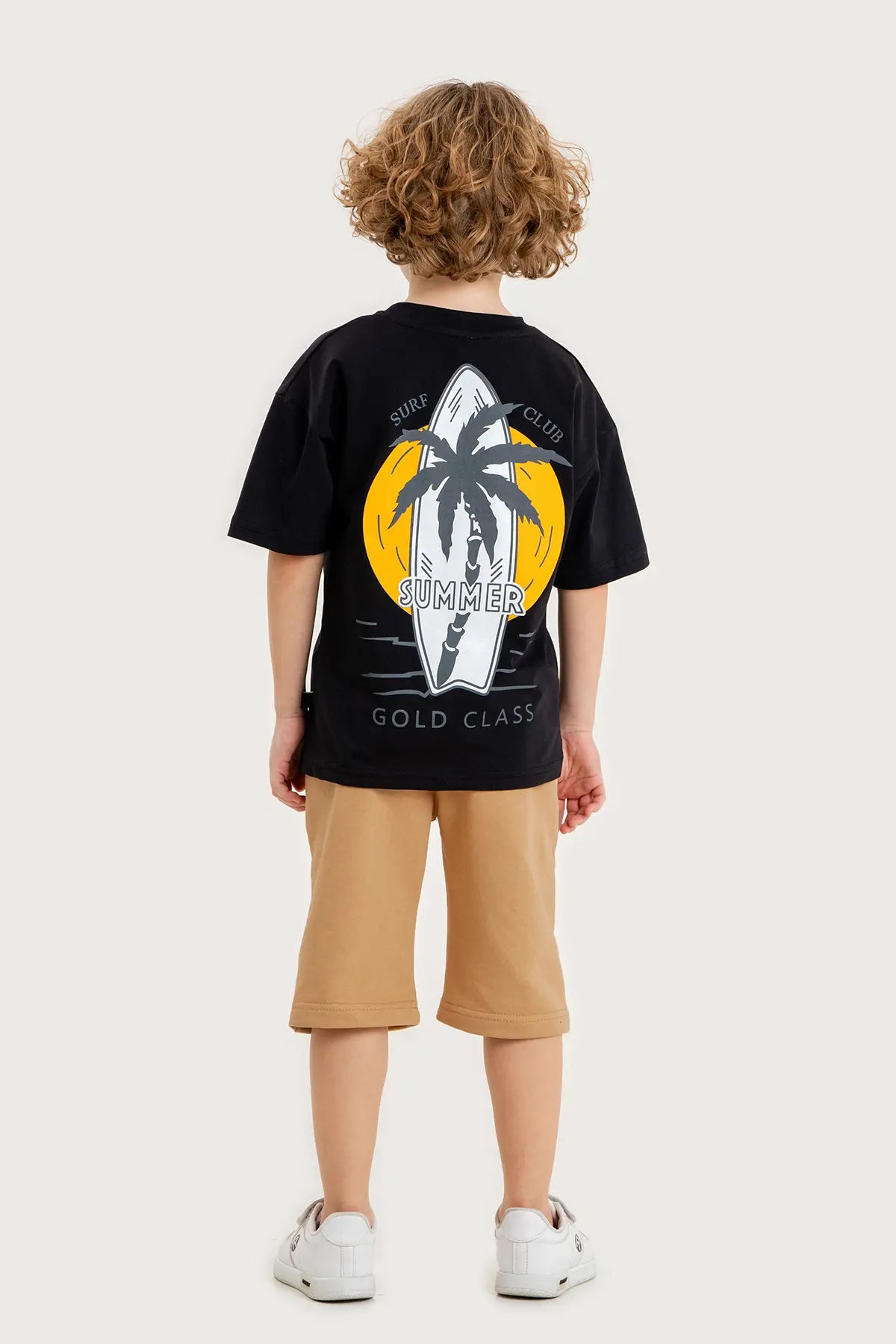 Boys Summer Outfit, "Surf Club" Printed T-shirt & Shorts