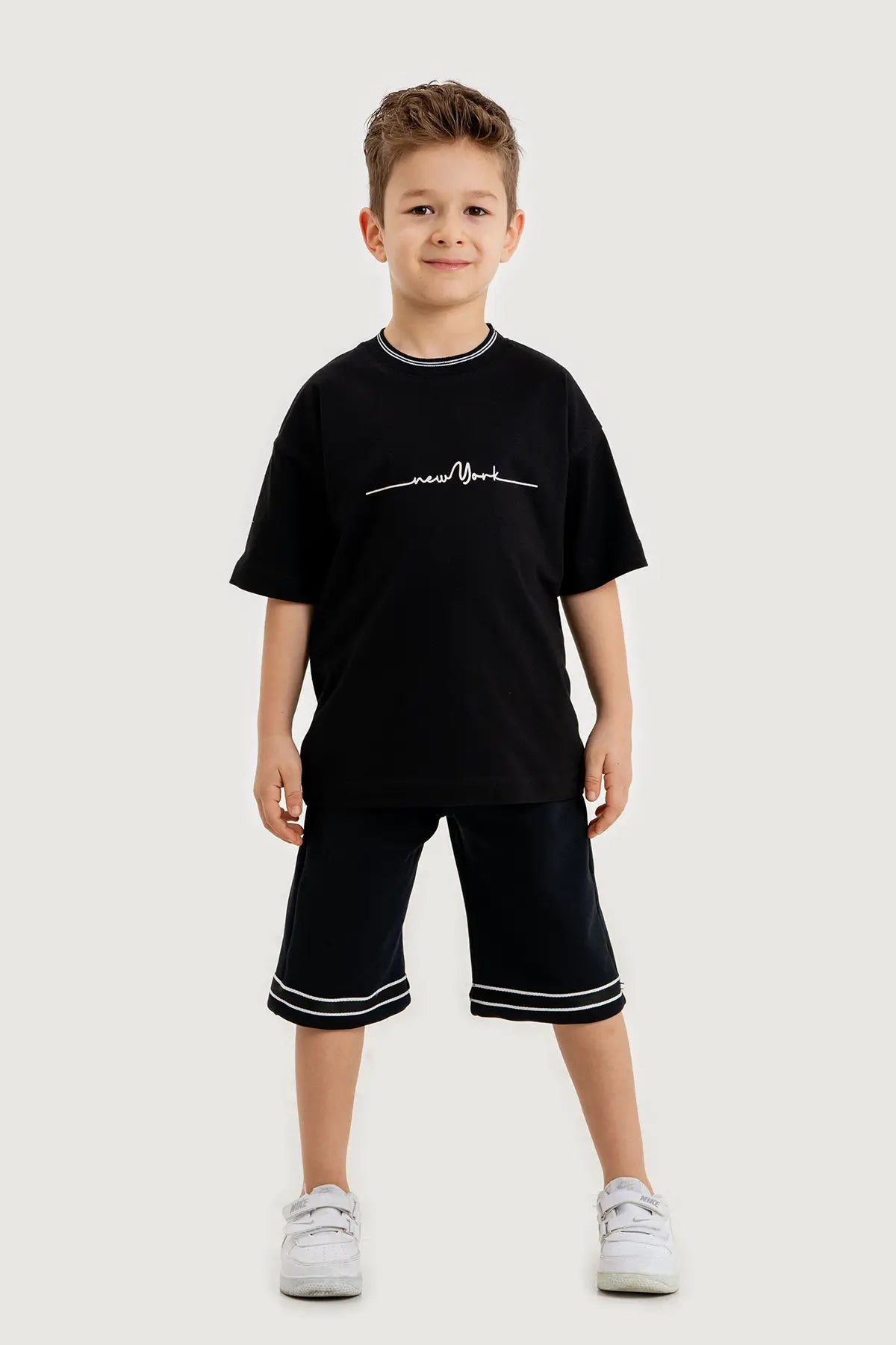 Boys Summer Outfit, New York Signature Printed T-shirt & Shorts