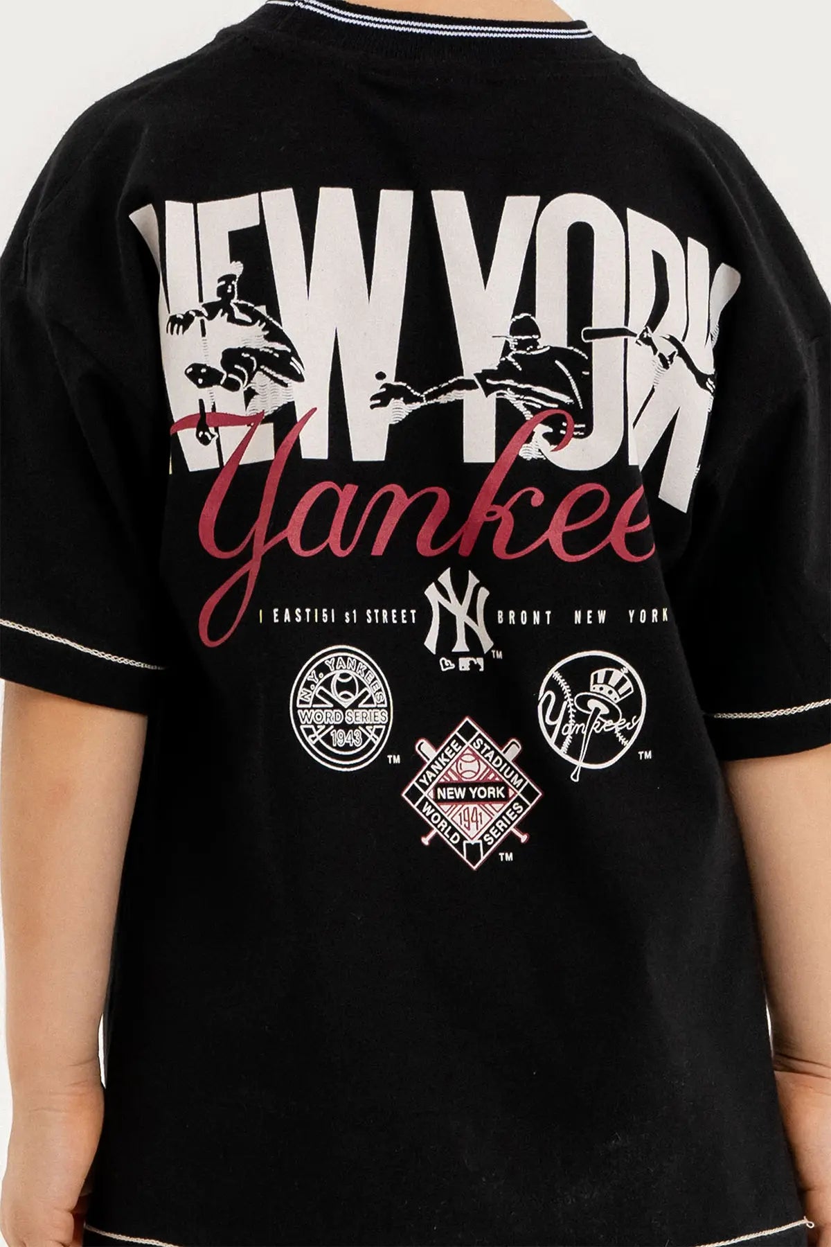 Boys Summer Outfit, New York Yankees Printed T-shirt & Shorts & Cap