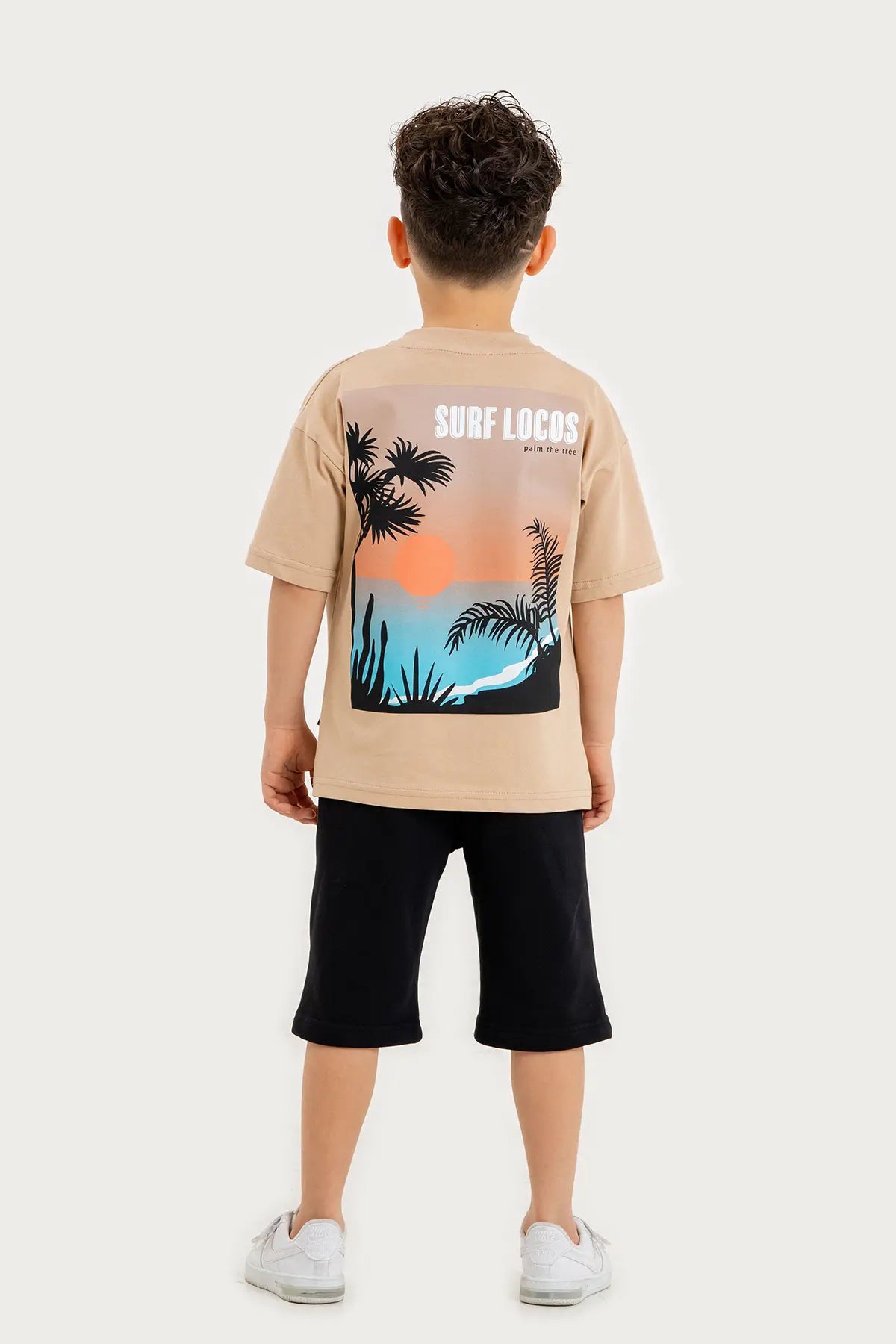 Boys Summer Outfit, "Surf Locos" Printed T-shirt & Shorts