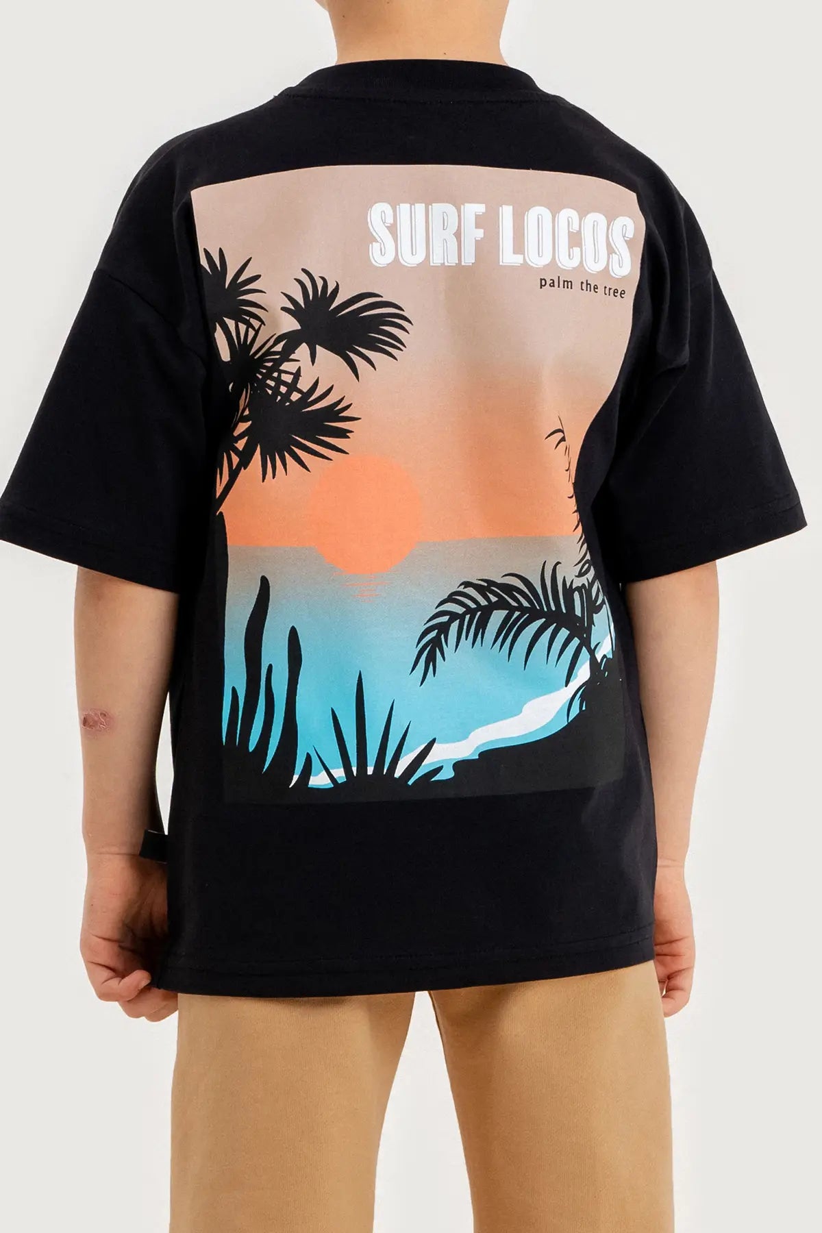 Boys Summer Outfit, "Surf Locos" Printed T-shirt & Shorts