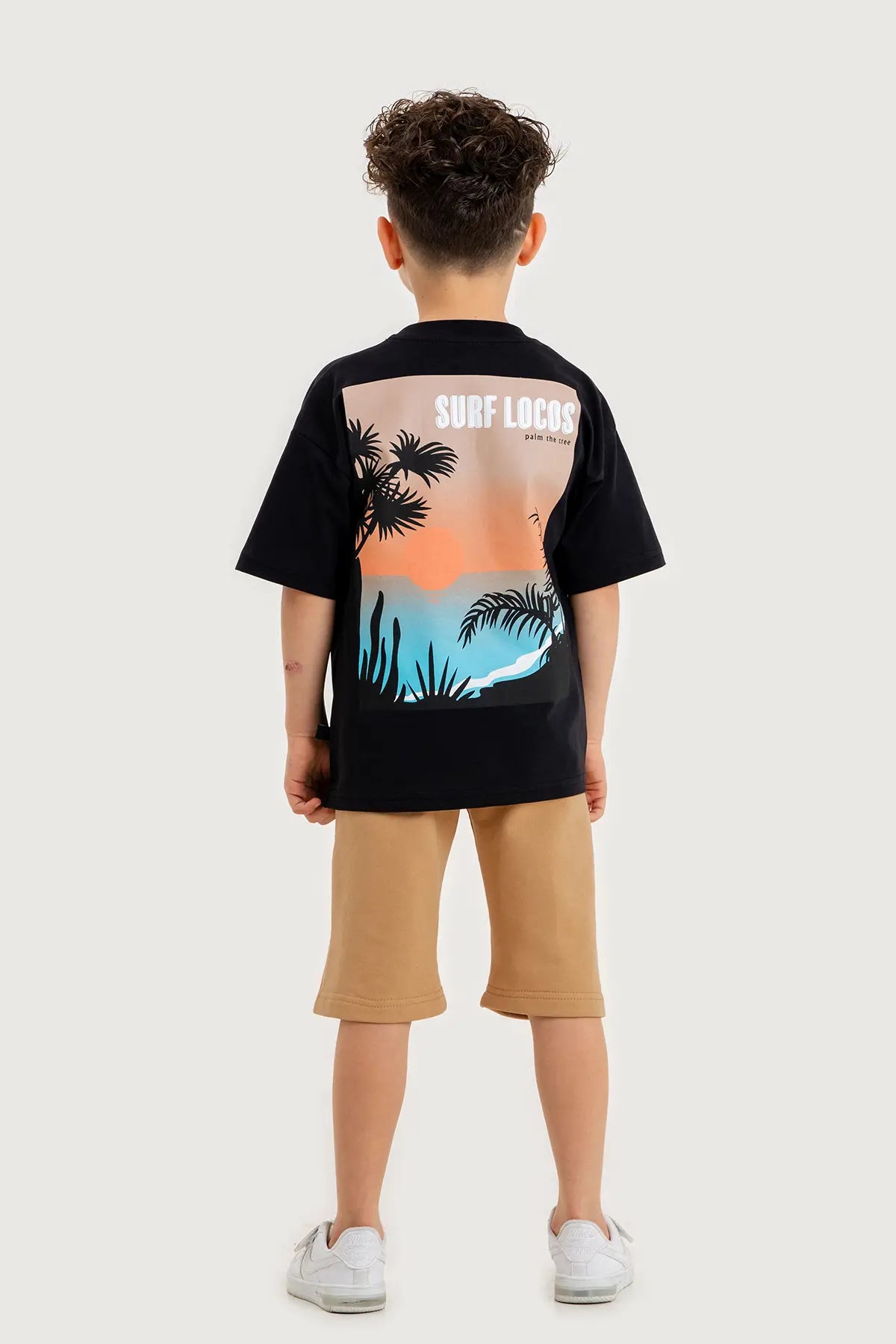 Boys Summer Outfit, "Surf Locos" Printed T-shirt & Shorts