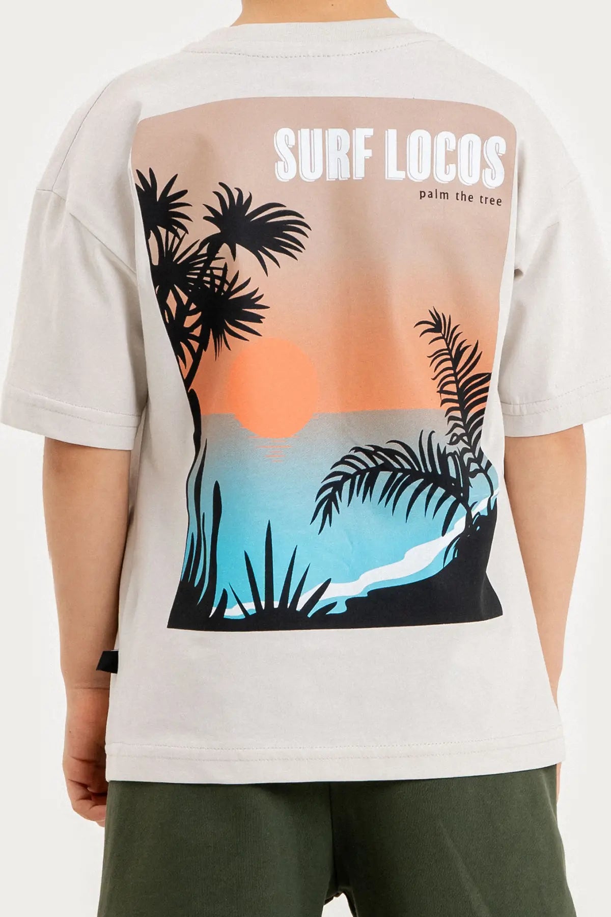 Boys Summer Outfit, "Surf Locos" Printed T-shirt & Shorts