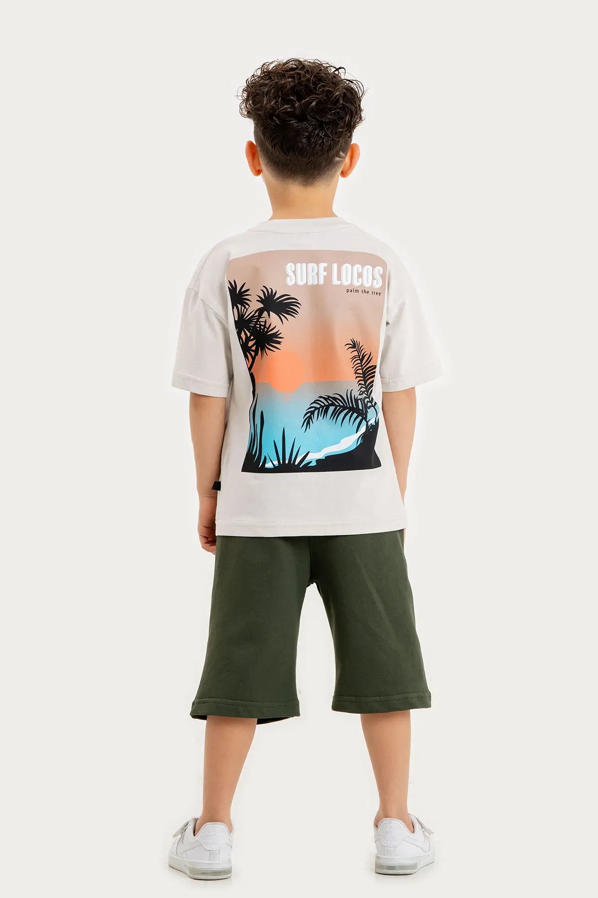 Boys Summer Outfit, "Surf Locos" Printed T-shirt & Shorts