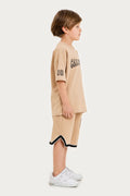 Boys Summer Outfit, California Printed T-shirt & Shorts