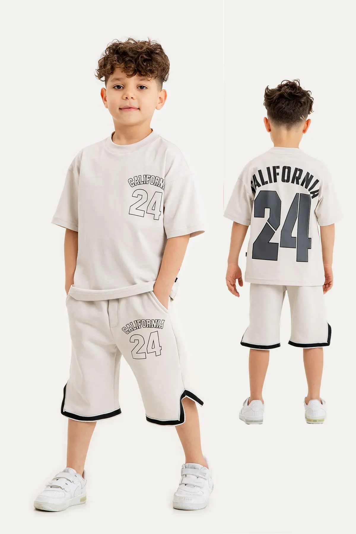 Boys Summer Outfit, "California 64" Printed T-shirt & Shorts