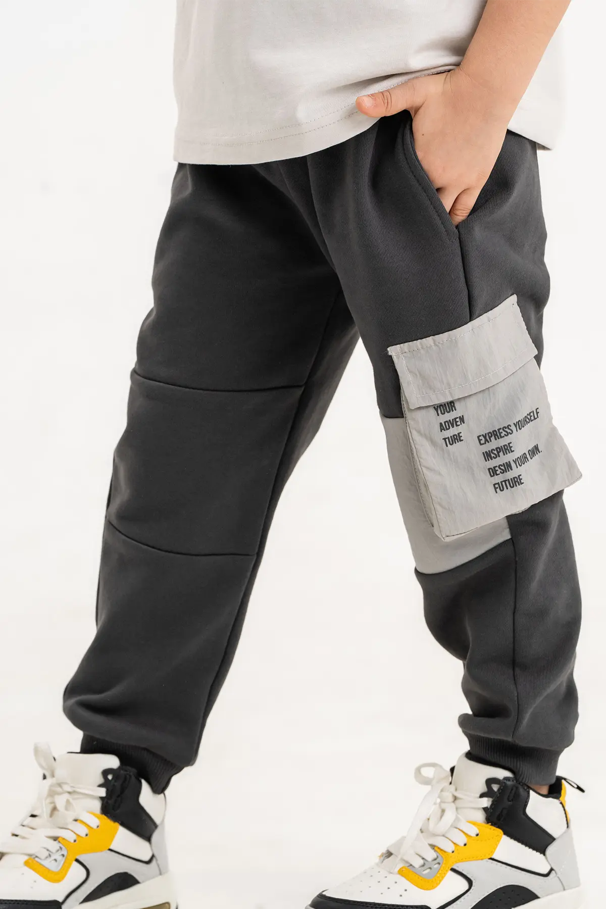 Boys Sweatpants. Cotton Fleece Active Wear, Athletic Cargo Jogger