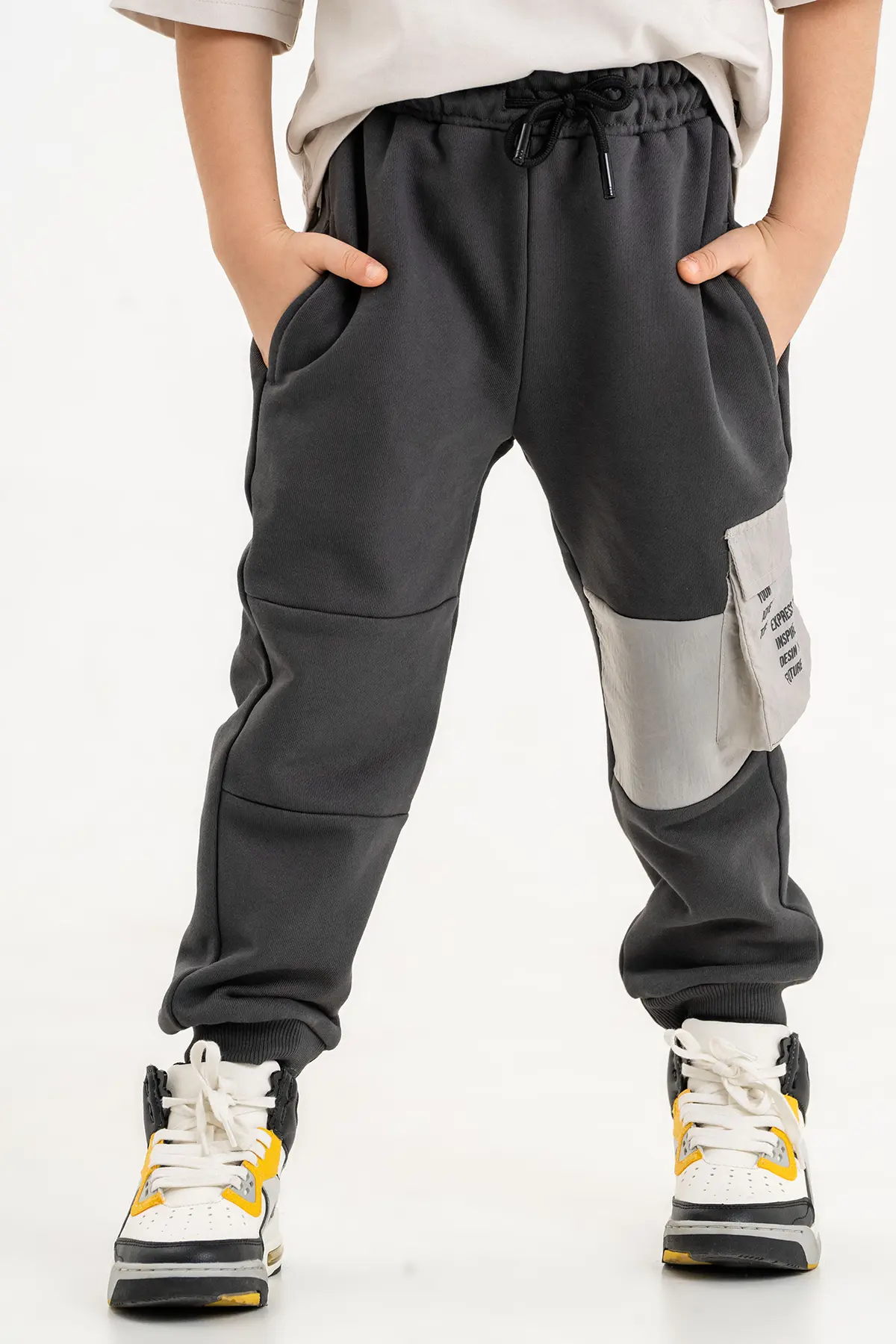 Boys Sweatpants. Cotton Fleece Active Wear, Athletic Cargo Jogger