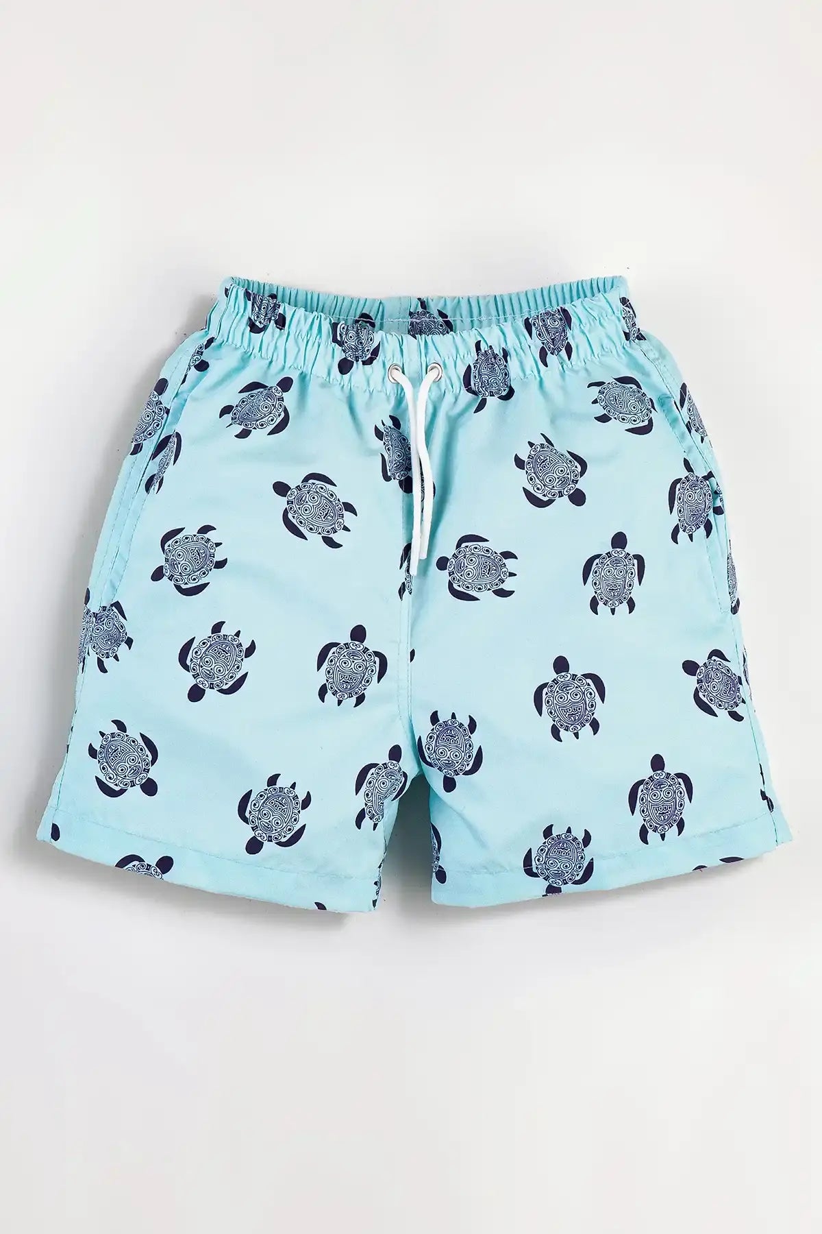 Boys Swim Short, Turtle Pattern, Beach Swimwear for Boys, Colorful Boys Swim Trunk