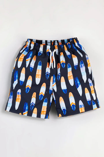 Boys Swim Short, Surf Board Pattern, Beach Swimwear for Boys, Colorful Boys Swim Trunk