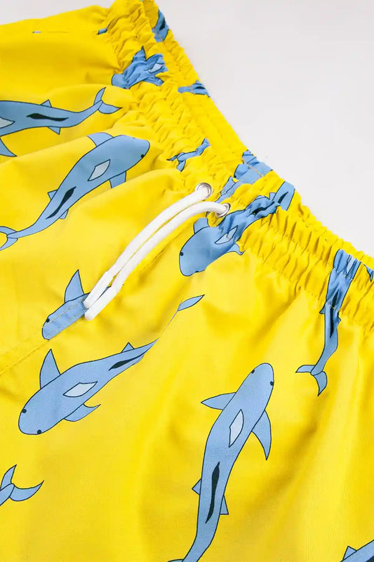 Boys Swim Short, Shark Pattern, Beach Swimwear for Boys, Colorful Boys Swim Trunk