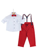 Boys' Christmas-Themed Shirt, Trousers & Bow Tie Set