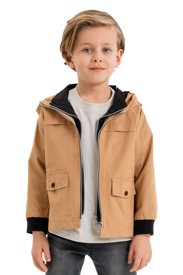 Boys' Dual-Zipper Rain Jacket