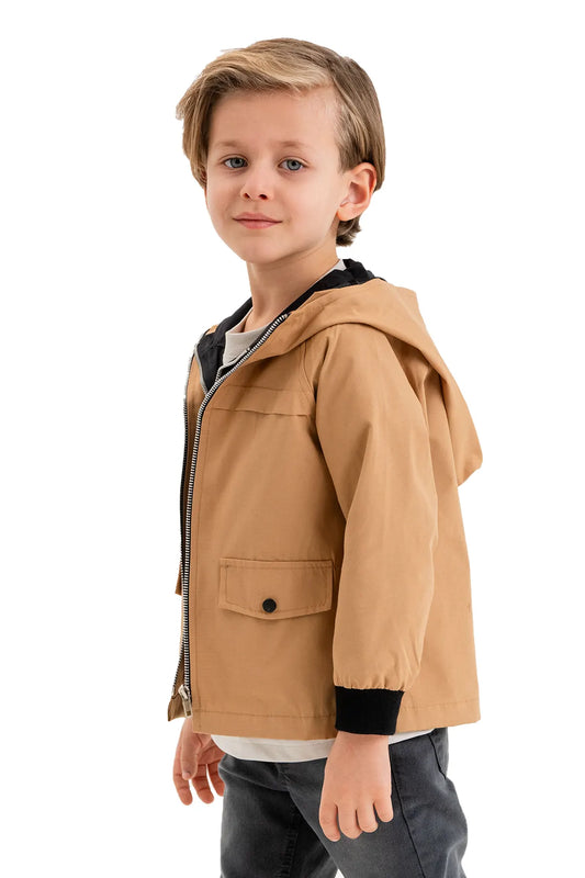 Boys' Dual-Zipper Rain Jacket