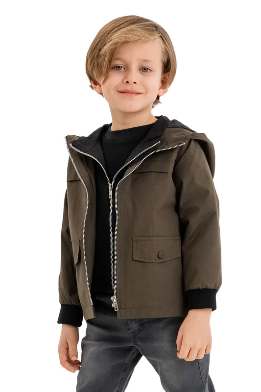 Boys' Dual-Zipper Rain Jacket