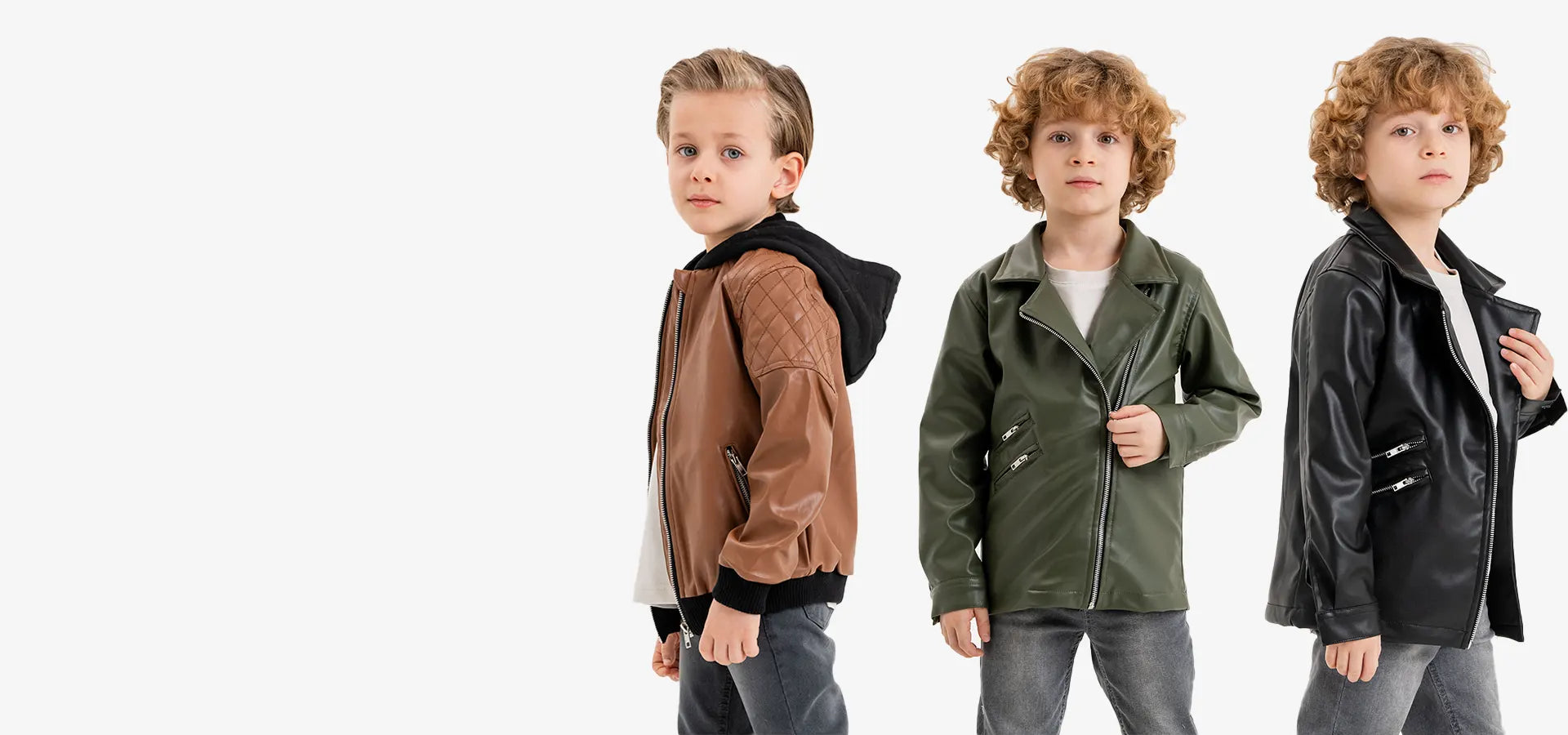 Kid with Stylish Leather Jacket