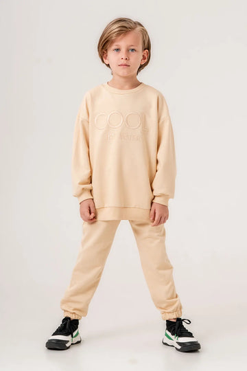 Kids Tracksuit Outfit Unisex, "Cool" Embroidery Sweatshirt, 2-Piece for Kids