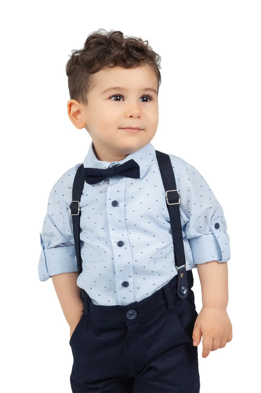 Boy Blue Chic Set for Kids with Salopette